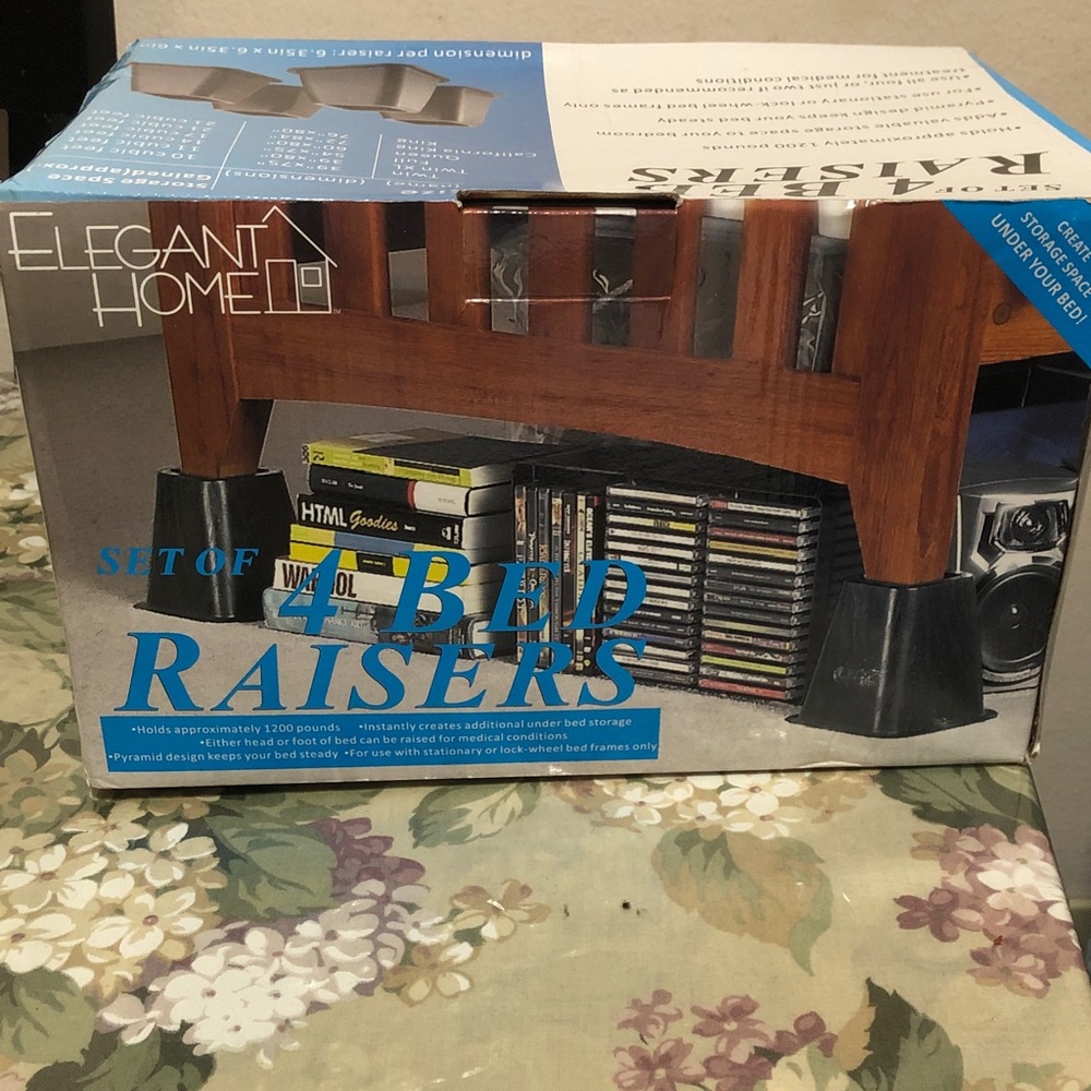 Bed Raisers -  Set  of 4, Holds aprox 1,200 pounds, New, Open to Offers!Black